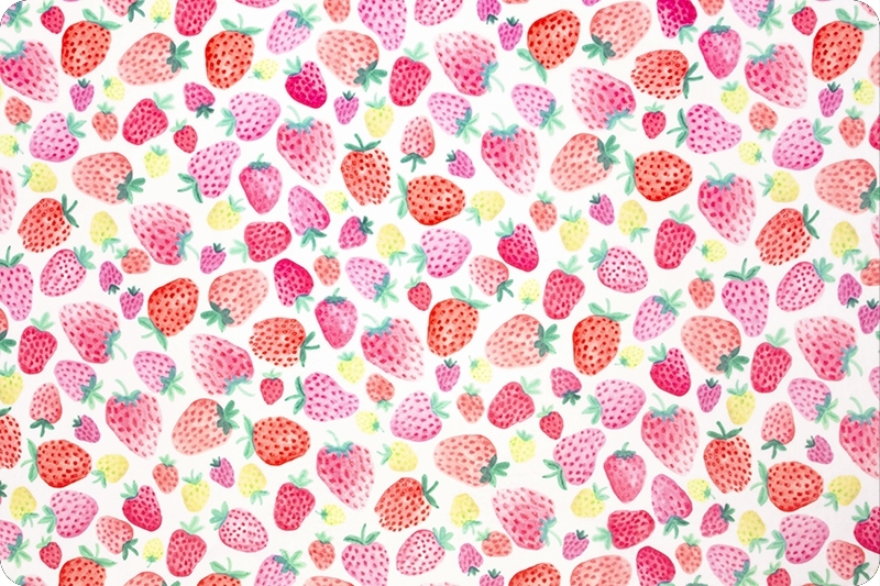 Strawberry Minky Dot Fur Fabric