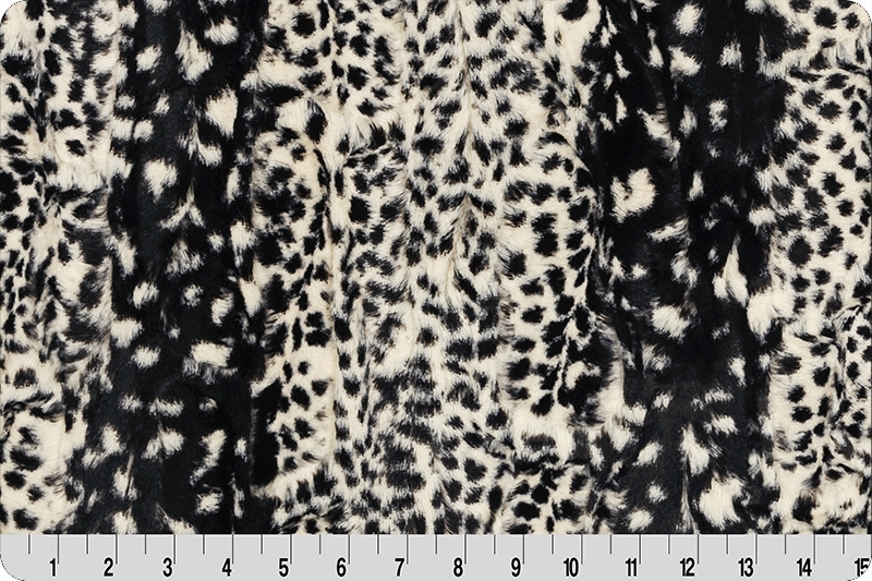 Leopard Stuffed Toy Ivory Faux Fur with Gray and Black Leopard Print