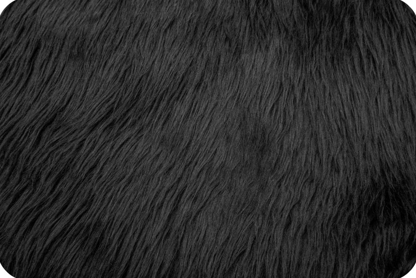 Black Solid Faux Fur Fabric by the Yard - J S International Textile