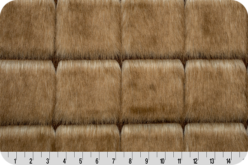 Promotional Luxury Faux Fur Mink Check Caramel