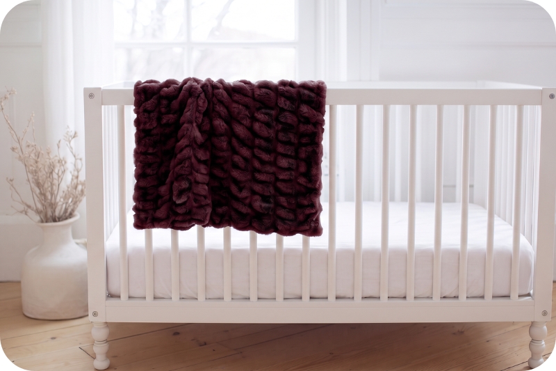 Petite 30 x 36 Luxe Cuddle<sup>®</sup> Blanket <br/> Milan Enzo Cherry Cola