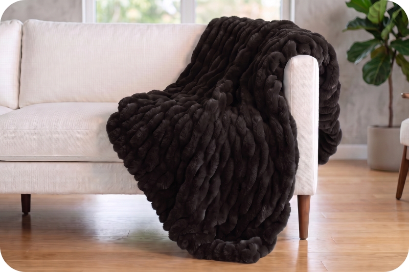 Signature 60 x 72 Luxe Cuddle<sup>®</sup> Blanket <br/> Milan Chocolate